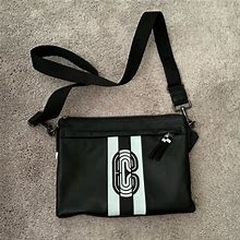 Coach Bags | Coach New York Large Pouch Shoulder Bag Qbq6s Black Silver New $398 89914 | Color: Black/Silver | Size: Os