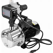 VEVOR 1Hp 115V Shallow Jet Well Pump, Stainless Steel Water Pump 1380 GPH 145 ft Head, Max 87 Psi, Portable Sprinkler Booster Jet Pumps With