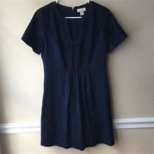 Loft Dresses | Loft Short Sleeve Navy Blue Shift Dress | Color: Blue | Size: Xs