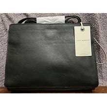 Lucky Brand Black Genuine Leather Crossbody Handbag New W Tags. Secret Pocket.