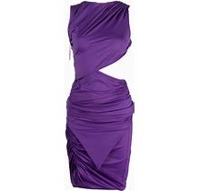 Supriya Lele - Cut-Out Ruched Dress - Women - Elastane/Nylon - M - Purple