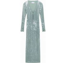 16Arlington - Solaria Sequin-Embellished Midi Dress - Women - Nylon/Spandex/Elastane - 16 - Blue