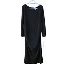 Calvin Klein Black Long Sleeve Lined Dress, Size 20W, NWT