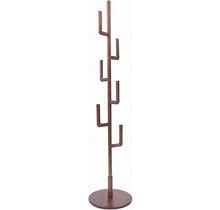 Brown Wood Coat Rack Stand With Hooks Wooden Free Standing Coat Tree Hat Rack Stand Coat Hanger And Hat Holder Hat Hanger Entryway Hall Tree For Cloth