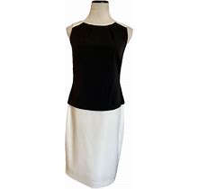 Lauren Ralph Lauren Dress Black White Size 6 Color Block Classic