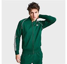 Adidas Men's Originals Adicolor Classics Superstar Track Jacket In Green/Collegiate Green Size 2XL | Cotton/Polyester/Jersey