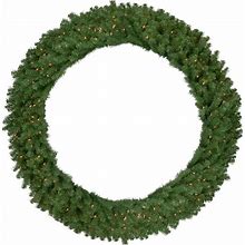 Deluxe Dorchester Pine Artificial Christmas Wreath, 60", Clear Lights - Green