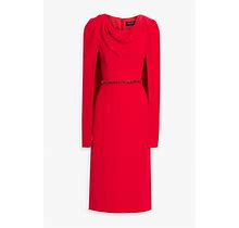 Jenny Packham Crystal-Embellished Draped Crepe Midi Dress - Women - Red Dresses - UK 6
