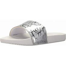 Zaxy Women's Snap Slide Sandal, Silver, Size 7.0