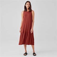 Eileen Fisher | Women's Fine Jersey Tiered Dress | Orange | Size: 1X Regular