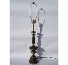 Antique Brass Vintage Stiffel Label Table Lamp, Working 3-Way Switch