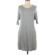 Lexington Avenue Casual Dress - Shift Scoop Neck Short Sleeves: Gray Print Dresses - Women's Size Large