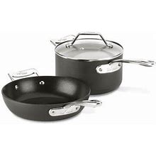 All-Clad Essentials 3 Piece Hard-Anodized Aluminum Non Stick Cookware Set - Cookware Sets In Gray | AAC10024 | Perigold
