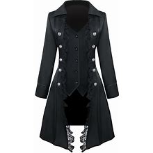 Retro Vintage Punk & Gothic Medieval Steampunk 17th Century Coat Masquerade Tuxedo Trench Coat Outerwear Plague Doctor Women's Halloween Party Hallowe