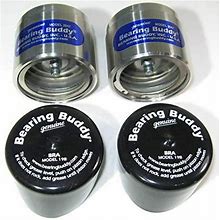 Two Bearing Buddy Protectors (2.047" Diameter) 2047 Chrome Finish With Two Bras