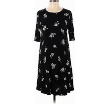 Old Navy Casual Dress - Midi: Black Floral Motif Dresses - Women's Size Small