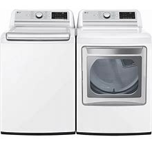LG WT7900H-DLEX7800 27 Inch Wide 5.5 Cu. Ft. Top Load Washer And 7.3 Cu. Ft. Front Load Electric Dryer Laundry Pair With Turbowash3d White Laundry