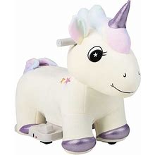 Gymax 6V Electric Animal Ride On Toy Unicorn Kids Plush Ride-On W/