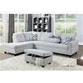 Ainehome Furniture Living Room Sets, Linen Fabric Sectional Sofa With Storage Ottoman & Toss Pillows(Right Hand Facing)