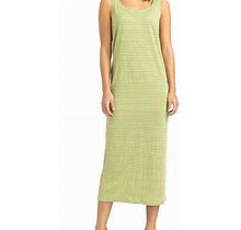 $278 Eileen Fisher Linen Jersey Stripe Dragonfly Midi Dress M L
