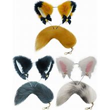 GNAYOAHLI Fox Tail - Therian Gear - Therian Tail - Fox Ears And Tail Set - Fox Costume For Cosplay And Halloween