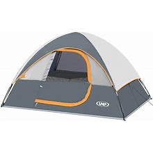 Gray 4-Person Camping Tents, Waterproof Windproof Tent With Rainfly Easy Set Up-Portable Dome Tents For Camping