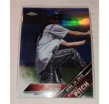 STEVE AOKI FIRST PITCH DODGERS CHROME REFRACTOR 2016 TOPPS CHROME NO. FPC-11