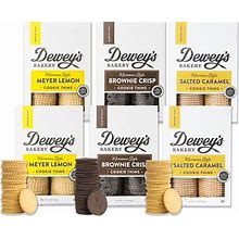 Dewey's Bakery Meyer Lemon, Salted Caramel & Brownie Crisp Moravian Cookie Thins Variety Pack | Baked In Small Batches | Real, Simple Ingredients |