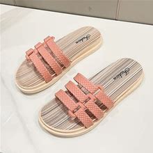 Square Toe Sandals, Women's Solid Buckle Lightweight Summer Casual Beach Slides Brand-New,By Temu