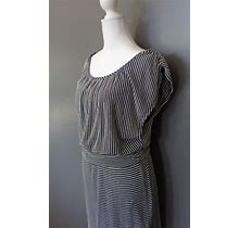 Maurices Brand Navy And White Stripe Dress, Fit And Flare, Womens Size