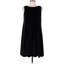 The Limited Casual Dress - A-Line Crew Neck Sleeveless: Black Solid Dresses - Women's Size Medium