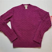 L.L. Bean Sweater Womens Xs Purple Knit Pullover Cable M73