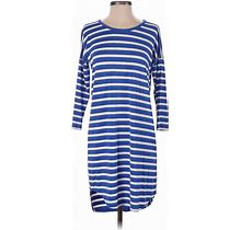 Press Dress Casual Dress - Shift: Blue Print Dresses - Women's Size Small