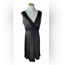 Loft Dresses | Ann Taylor Loft Sheer Black Silk Lace Sleeveless Empire Waist Slip Dress | Color: Black | Size: 0
