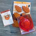 Celebrate It Kitchen | 2Pc Bakeware- Mini Pie Mold, Silicone Treat Mold + 12Pc Pumpkin Toppers Nwt | Color: Orange/Red | Size: Os