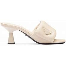 Prada Women's Soft Padded Nappa Sandals - Beige Khaki - Size 7