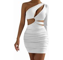 Homecoming Dresses Plus Size One Shoulder Long Sleee Hollow Out Wrap Dress Dress For Women