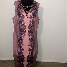 Bold Elements Dresses | Bold Elements Lace Look Dress Size 3X | Color: Black/Pink | Size: 3X