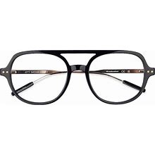 Black Aviator Acetate,Metal Eyeglasses Online - Full-Rim - Jett - 1.5 Clear Single Vision Lenses