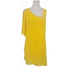 Vero Moda Yellow Shift Dress Sleeveless Bell Sleeve Women's Size