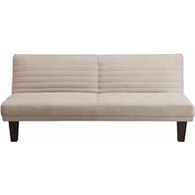 DHP Dillan Convertible Futon Couch Bed With Microfiber Upholstery And Wood Legs - Tan