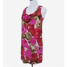 Loft Dresses | Ann Taylor Loft Size Petite S Silk Blend Floral Sleeveless Mini Dress Ruffle | Color: Pink | Size: Sp
