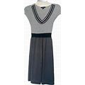Forever 21 Size Small Dress Colorblock V-Neck Sheath Gray Black Beaded