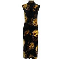 ETRO - Floral-Print Corduroy Midi Dress - Women - Viscose/Polyamide - 42 - Black
