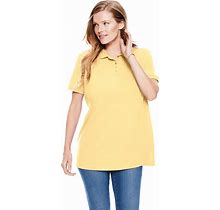 Plus Size Women's Perfect Short-Sleeve Polo Shirt By Woman Within In Banana (Size L)