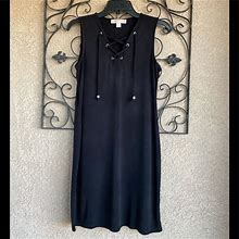 Michael Michael Kors Dresses | Michael Kors Lace Up V-Neck Dress | Color: Black | Size: Xs