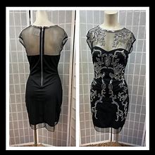 Venus Dresses | Venus, Dress, Parties/Cocktail, Black, Embellished, Beaded, Sequins, Size 6.: | Color: Black/Silver | Size: 6