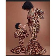 Matching Ankara Dresses, Mommy And Daughter Matching Dress, African Print Dress, African Mermaid Dress, Ankara Gown, African Clothing Dress