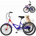Mooncool Adult Folding Tricycles, 7 Speed Folding Adult Trikes, 20/24/26 Inch 3 Wheels Bikes With Large Basket, Foldable Tricycle For Women, Men, Seni