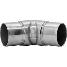 Adjustable 90 To 180 Degree Round Elbow Fitting For 1 1/2" OD Round Tubing Pipe Railing Handrail Brushed Stainless Steel